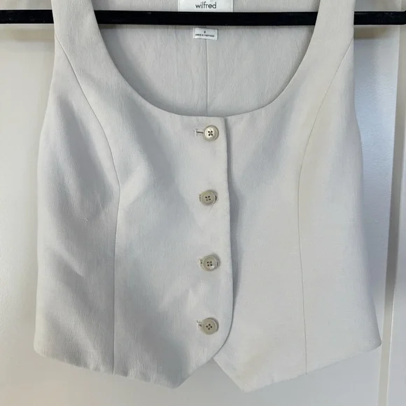 Wilfred Cream Button-Front Blouse - Picture 2 of 5